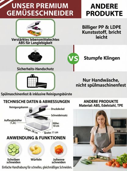 Multifunktionaler Gemüseschneider
