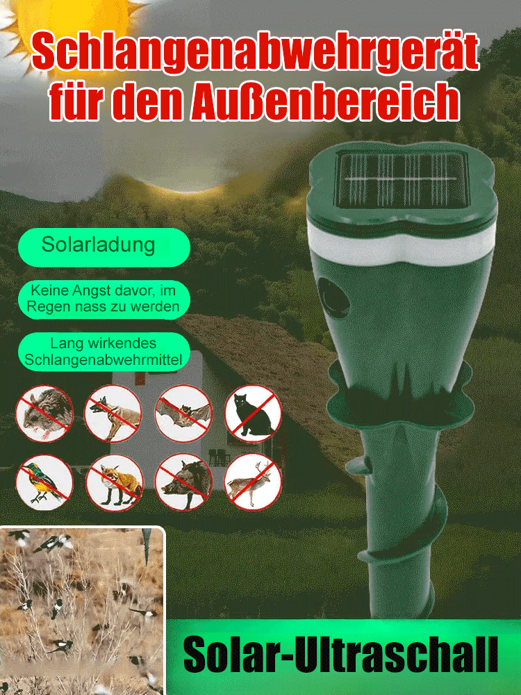【🐍 SCHLANGEN-FREI 🐭】Ultraschall-Abwehr: Vertreibt Nager & Schlangen sofort! ✨