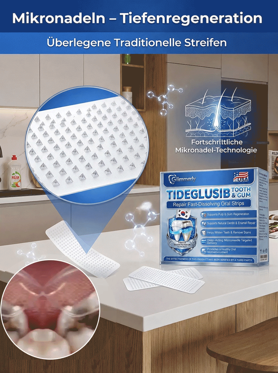 【🦷 Zahnrettung in 60 Sek. 🦷】Smarte Dental-Stripes: Heilt Zahnfleisch & festigt Zähne! ✨