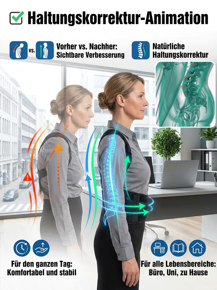 【👩‍⚕️Empfohlen von deutschen Orthopäden】✅Das Tragen für zwei Stunden täglich über drei Wochen kann Verformungen der Halswirbelsäule verbessern, Schmerzen im unteren Rücken lindern und Nacken- und Schulterschmerzen lindern