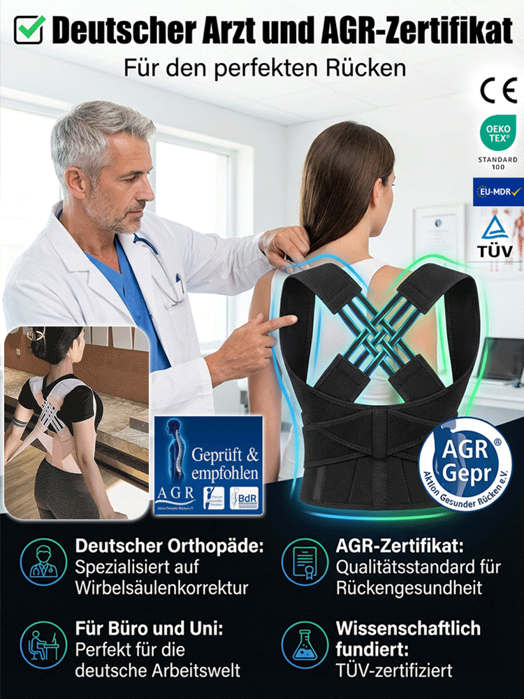 【👩‍⚕️Empfohlen von deutschen Orthopäden】✅Das Tragen für zwei Stunden täglich über drei Wochen kann Verformungen der Halswirbelsäule verbessern, Schmerzen im unteren Rücken lindern und Nacken- und Schulterschmerzen lindern