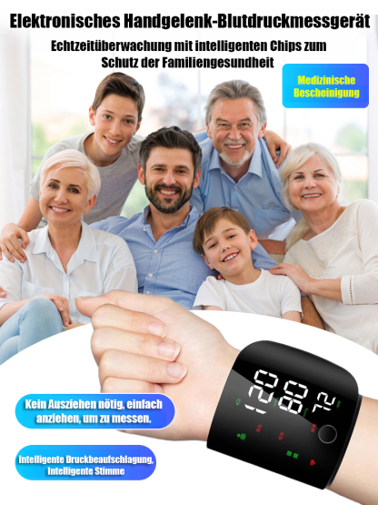 【Sprachgesteuerter Großbildschirm】❤️Vollautomatisches Handgelenk-Blutdruckmessgerät👍Blutdruck, Blutzucker & Puls – 3 Vitalwerte in 5 Sekunden | Messbereich (Druck): 0 – 280 mmHg | Messbereich (Puls): 40 – 185 Schläge/Min | Messgenauigkeit (Druck): ±3 mmH