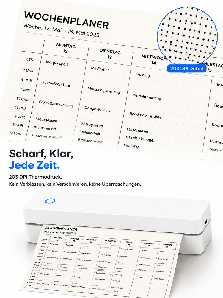【Bluetooth-Drucker ohne Tinte】NIE MEHR TINTE KAUFEN | Erhalten Sie jederzeit und überall Druckfreiheit.