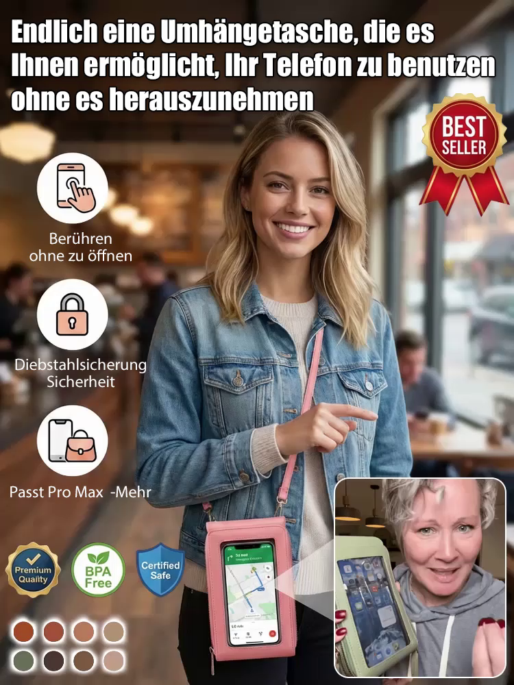 【Intelligente Anti-Diebstahl-Umhängetasche】3-in-1 Smart-Tasche: Perfekter Platz für Handy, Karten und mehr.