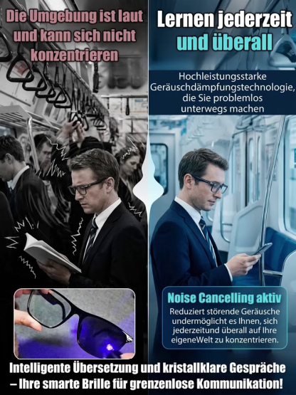 Intelligente Brille mit Zoom, Farbwechsel und Echtzeit-AI-Übersetzung