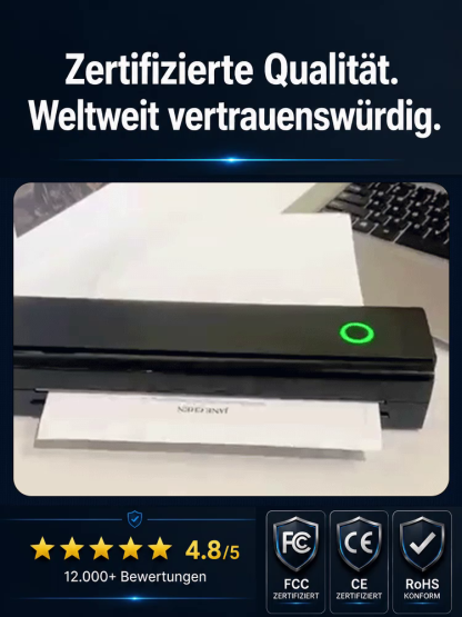 【Bluetooth-Drucker ohne Tinte】NIE MEHR TINTE KAUFEN | Erhalten Sie jederzeit und überall Druckfreiheit.
