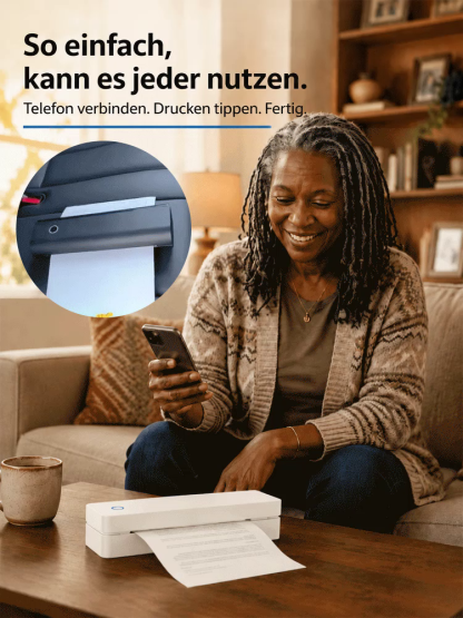 【Bluetooth-Drucker ohne Tinte】NIE MEHR TINTE KAUFEN | Erhalten Sie jederzeit und überall Druckfreiheit.