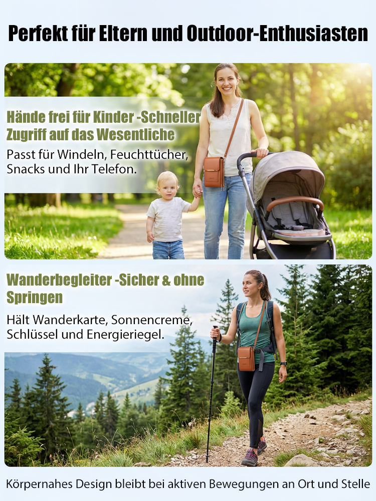 【Intelligente Anti-Diebstahl-Umhängetasche】3-in-1 Smart-Tasche: Perfekter Platz für Handy, Karten und mehr.