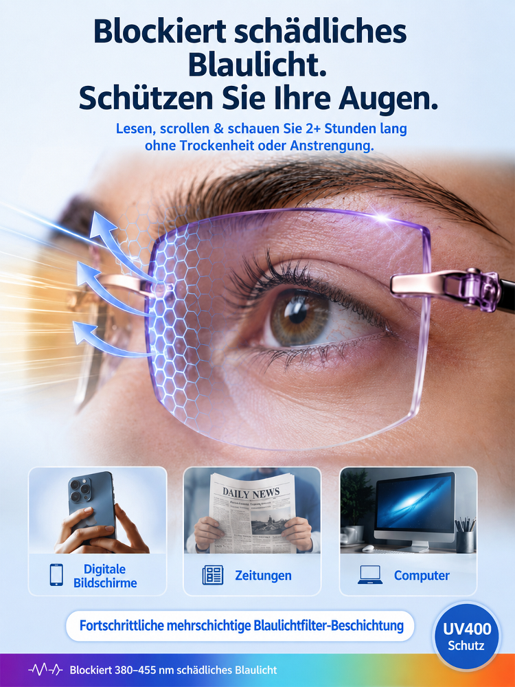 【Junges Sehen zurückgewinnen】Intelligente Zoom-Lesebrille mit Diamantschliff-Rand