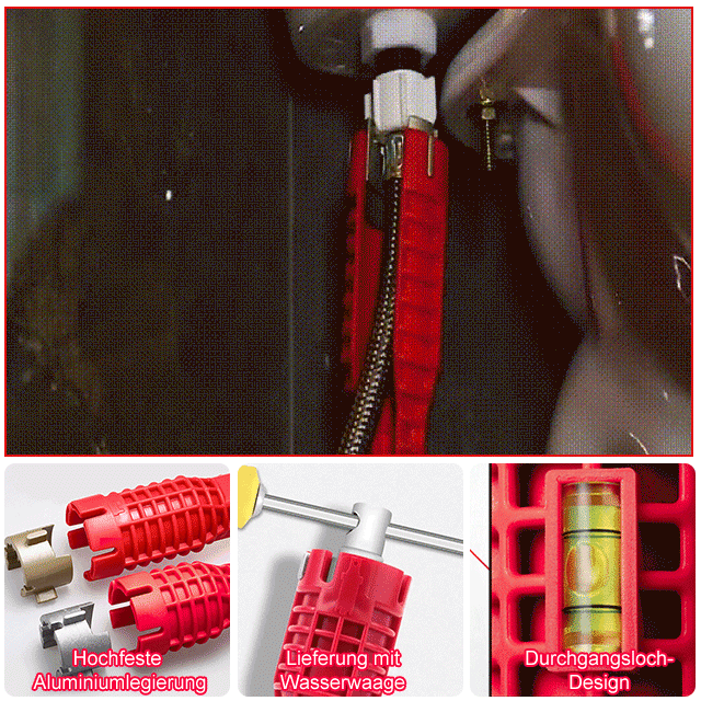 【Multifunktionaler Spülbeckenschlüssel】✨Geeignet für kleine Räume👍Eine Zange, 99 % aller Wasserhahnmuttern – ohne Werkzeugwechsel✅Geeignet für kleine Räume