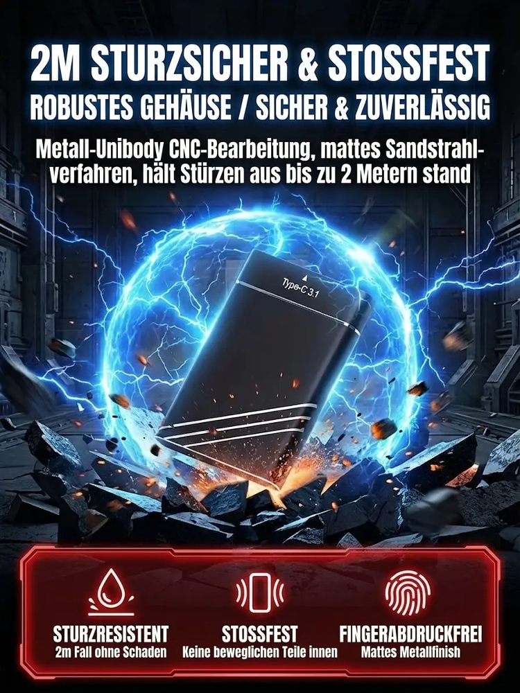 ⚡ 1000 MB/s Geschwindigkeit! Übertragen Sie drei 4K-Filme in nur einer Sekunde. Deutsche 32-TB-Pro-SSD zum Preis eines Biers! 🏆