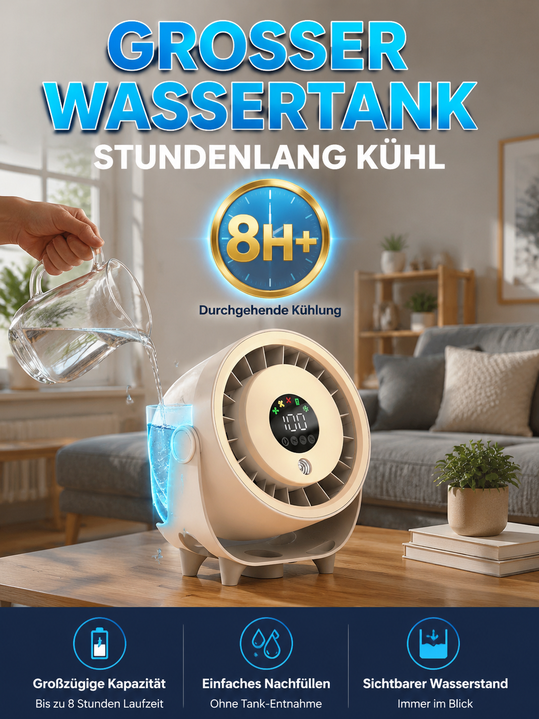 【Neuer Desktop-Sprühventilator】❄️Schnellkühlung: In 1 Minuten spürbar kühler | Keine Klimaanlage erforderlich – selbst bei 40 °C Hitze!
