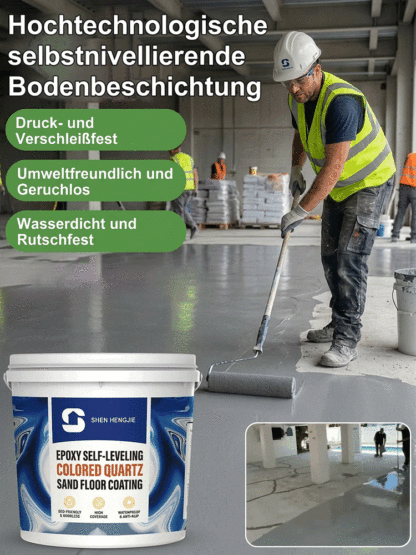 【Abriebfester, rutschfester Nivellierboden auf Epoxidharzbasis】👍Industrielle Robustheit | Wasserfest, rutschfest, formaldehydfrei✅10 Jahre Garantie gegen Risse und Abplatzungen
