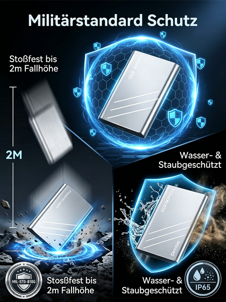 128TB Hochgeschwindigkeits-Solid-State-Laufwerk | Plug-and-Play; voll kompatibel mit Mac, PC, Tablets und Smartphones