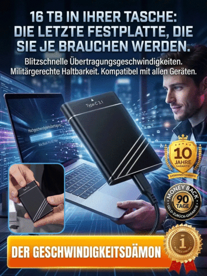 ⚡ 1000 MB/s Geschwindigkeit! Übertragen Sie drei 4K-Filme in nur einer Sekunde. Deutsche 32-TB-Pro-SSD zum Preis eines Biers! 🏆