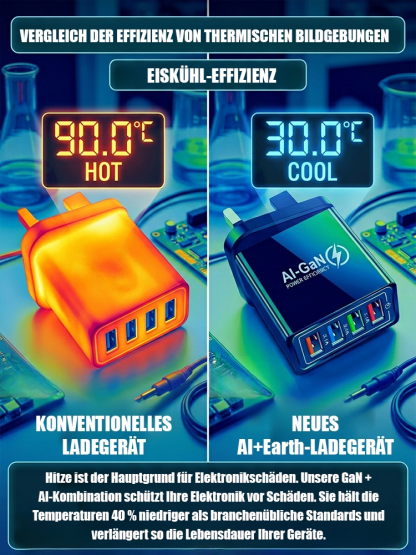 【Verbessern Sie die Akkulaufzeit Ihres Handys】⚡Vierfacher Reise-Ladegerät🚀Machen Sie Ihr 4 Jahre altes Smartphone schneller als ein neues💶 sparen Sie sich so 1200 € für einen Neukauf