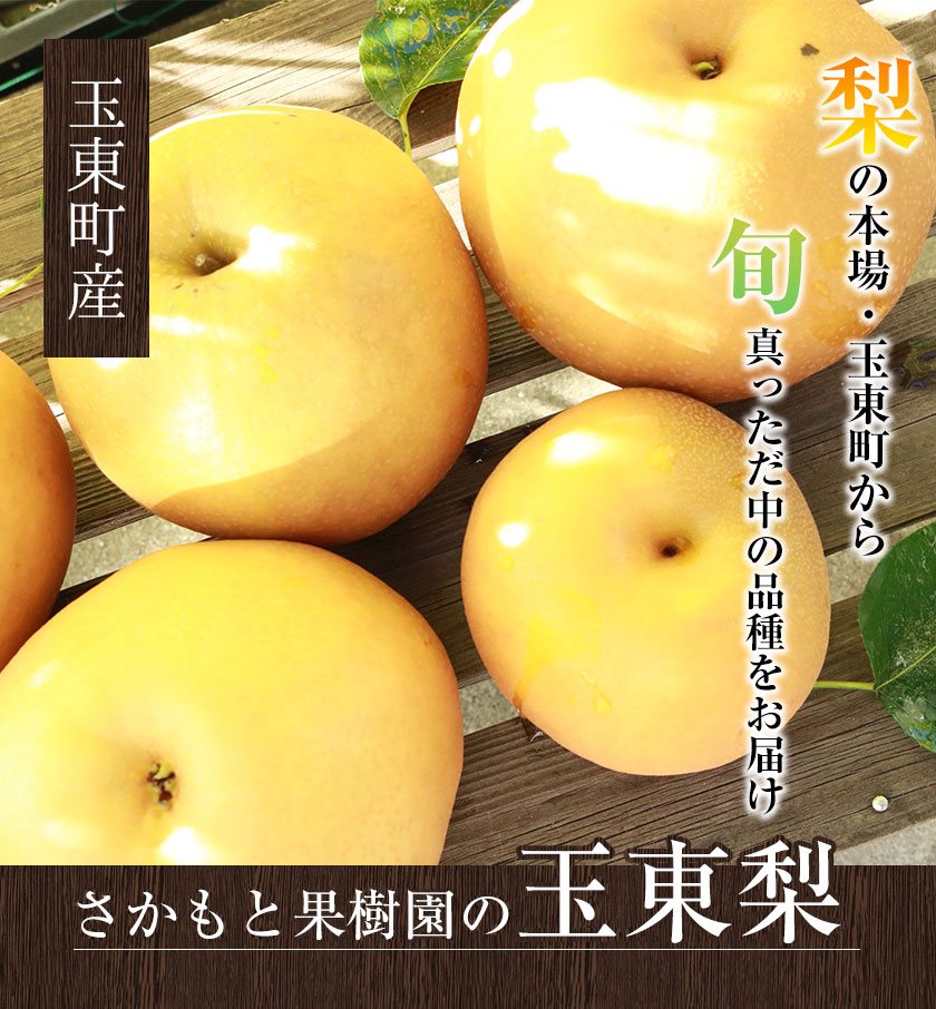 坂本果樹園の翡翠梨は旬を迎えており、約3kg（3～10個）または約5kg（6～18個）のパックで販売されています。