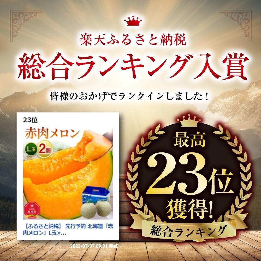◆楽天限定◆ 売れ筋商品！北海道産「赤肉メロン」LまたはLL×2個【フルーツ メロン 赤肉 メロン 旬 通販 甘い 北海道 旭川市 北海道】｜メロン2個