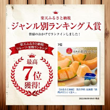 ◆楽天限定◆ 売れ筋商品！北海道産「赤肉メロン」LまたはLL×2個【フルーツ メロン 赤肉 メロン 旬 通販 甘い 北海道 旭川市 北海道】｜メロン2個