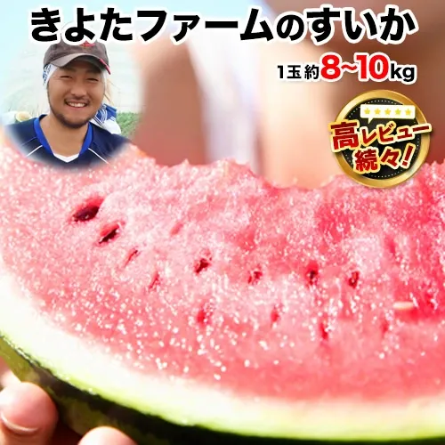 清田農園のスイカは、1個約8～10kg。熊本県玉名郡玉戸町産。清田農園のスイカ、果物、熊本県。