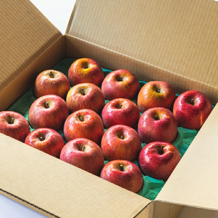 長野県産ふじりんご 5kg/10kg。果実品質抜群。交換保証付き。不良品、規格外品、破損品はお受けできません。光センサー付き。信州りんご。りんごをありがとうございます。長野県飯綱町。