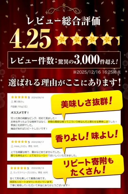 フルーツ総合ランキング2位獲得！圧倒的な高評価！岡山産の桃。約750g、1.3kg、2.6kg入りをご用意。夏秋フルーツのお届け。黄桃（750g）、白桃（750g）。楽天限定。