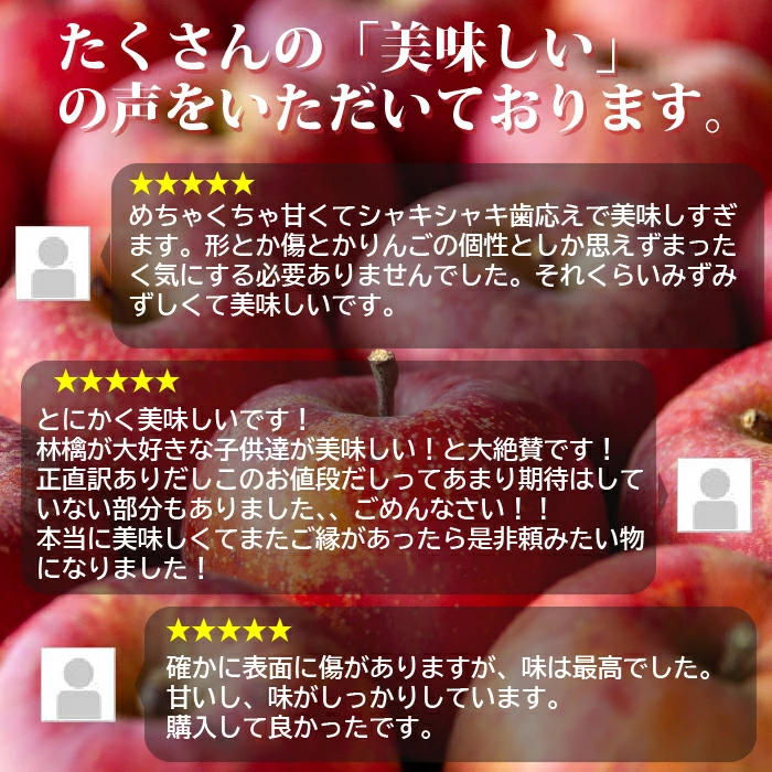 長野県産ふじりんご 5kg/10kg。果実品質抜群。交換保証付き。不良品、規格外品、破損品はお受けできません。光センサー付き。信州りんご。りんごをありがとうございます。長野県飯綱町。
