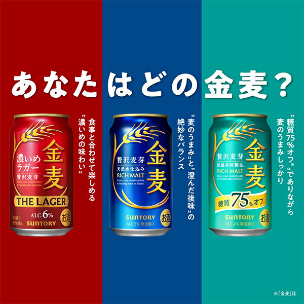 【本州のみ 送料無料】サントリー 金麦 糖質75%off オフ 350ml×2ケース/48本《048》『IAS』【金麦糖質75オフ】【金麦オフ】 第3のビール 新ジャンル