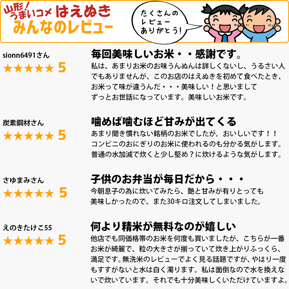 山形県産はえぬき10kg（無洗米・白米・玄米）精米方法選択可 送料無料
