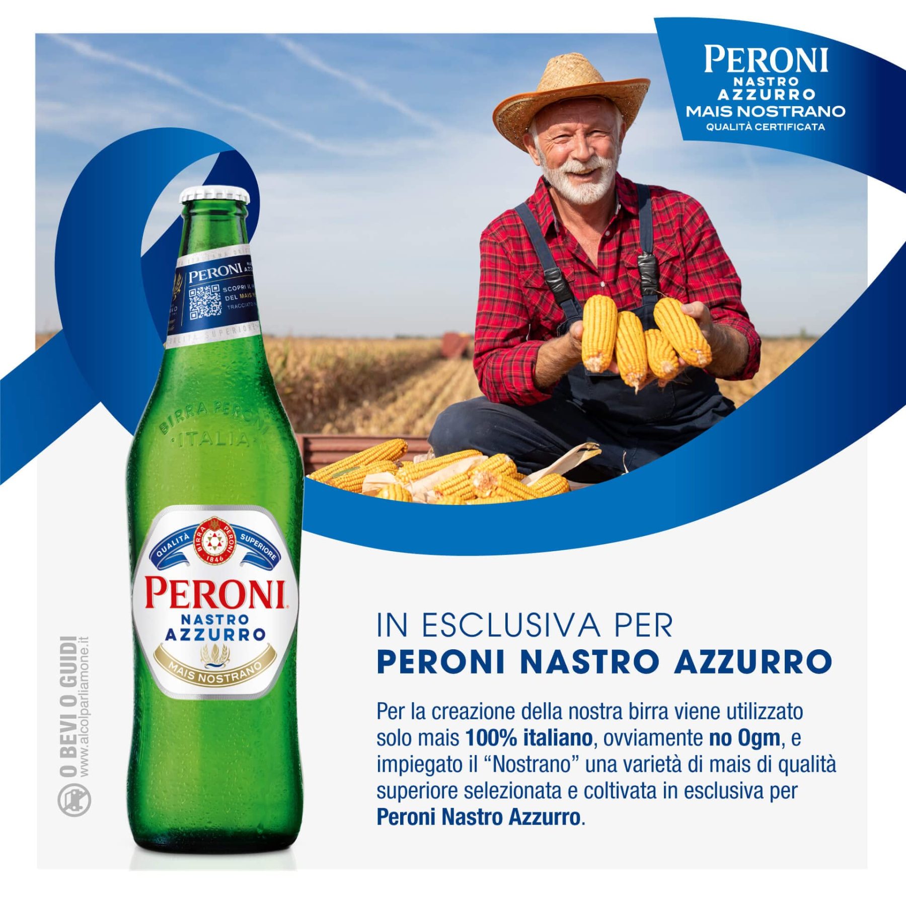 Peroni Nastro Azzurro Cassa con 12 Bottiglie di Birra Premium Lager da 62 cl, A Bassa Fermentazione, Gusto Rinfrescante e Rigenerante, Gradazione Alcolica 5% Vol