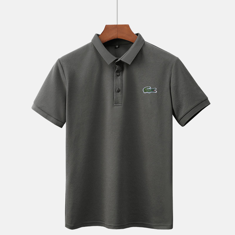 Piqué cotton polo shirt men's short-sleeved T-shirt slim fit middle-aged dad summer lapel iron-free business short sleeve