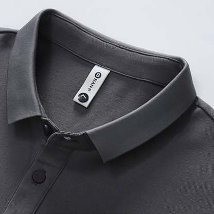 Piqué cotton polo shirt men's short-sleeved T-shirt slim fit middle-aged dad summer lapel iron-free business short sleeve