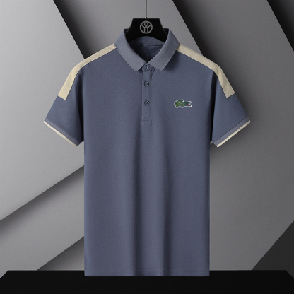 Summer ice silk thin lapel half-sleeved polo shirt men's short-sleeved T-shirt dad's business casual trendy clothes