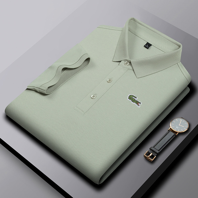 Men's summer new stock thin short-sleeved fitted daily casual fashion business men's polo shirt