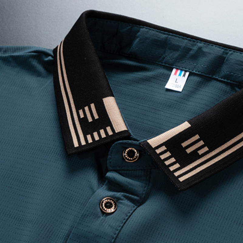 Men's polo shirt, high-end ice silk short-sleeved summer thin elastic breathable business casual t-shirt, men's polo shirt