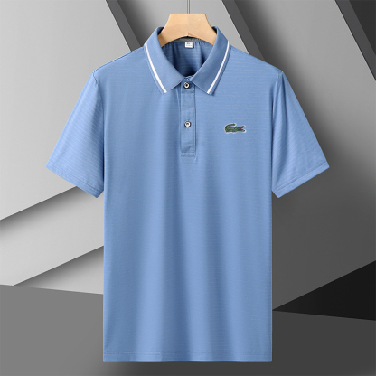 [Copy]Men's polo shirt, high-end ice silk short-sleeved summer thin elastic breathable business casual t-shirt, men's polo shirt