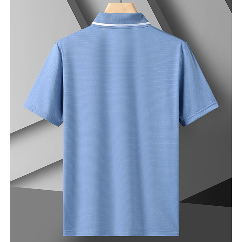 [Copy]Men's polo shirt, high-end ice silk short-sleeved summer thin elastic breathable business casual t-shirt, men's polo shirt
