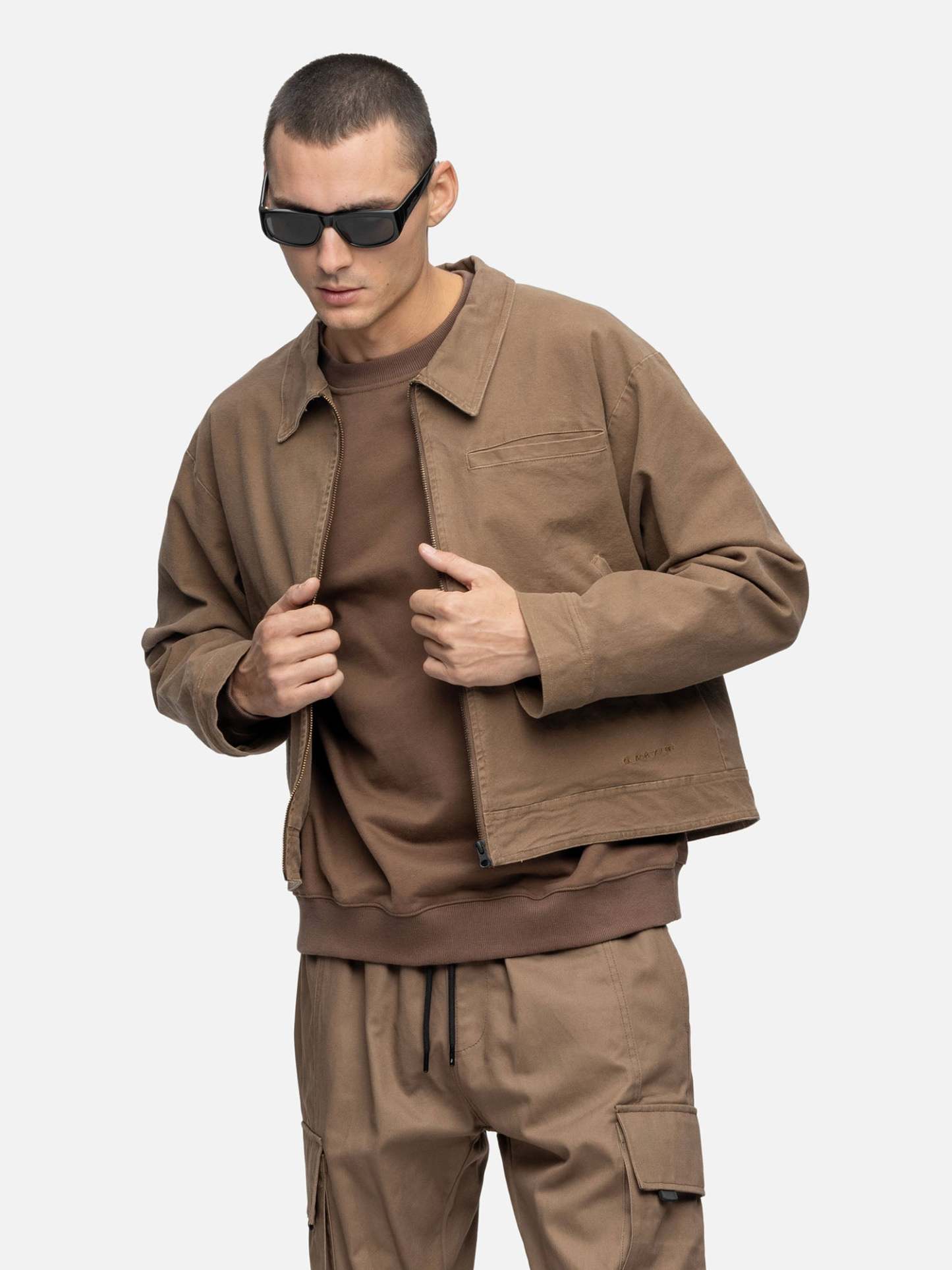 CANVAS JACKET WASHED BROWN