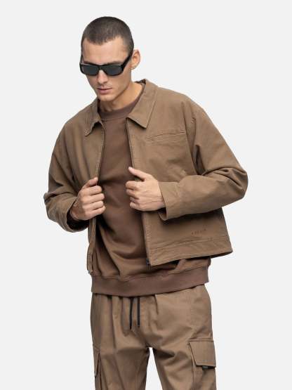 CANVAS JACKET WASHED BROWN