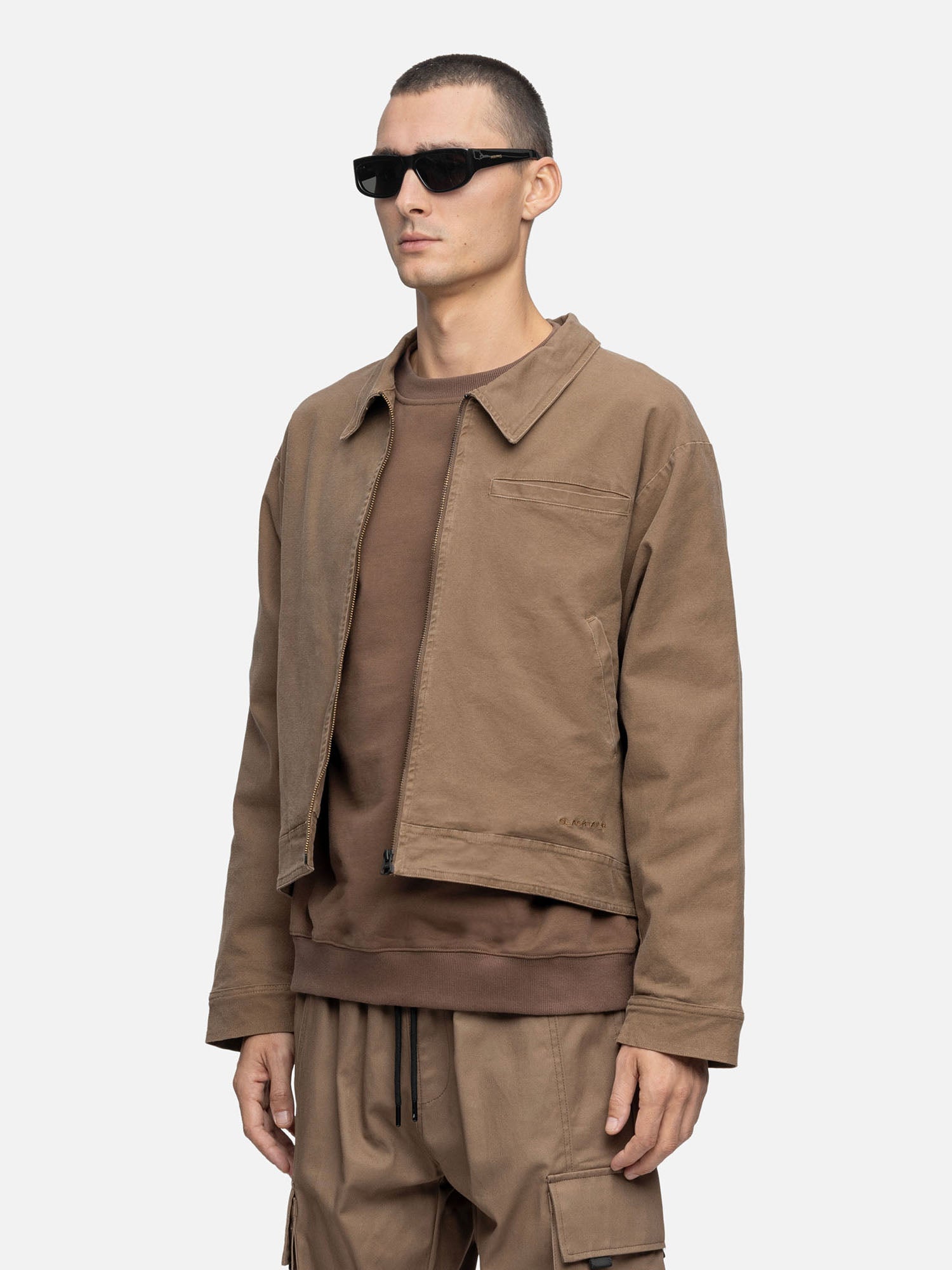 CANVAS JACKET WASHED BROWN