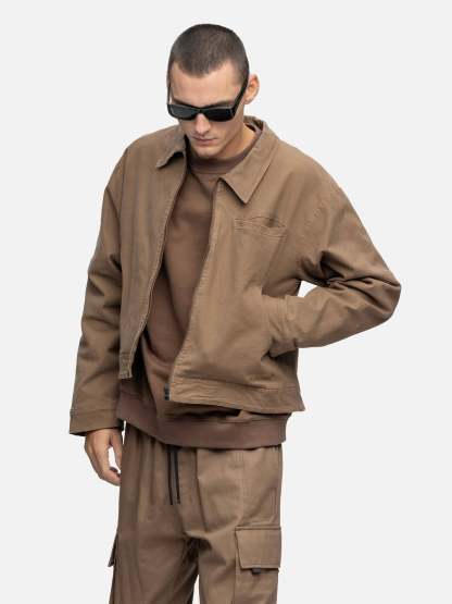 CANVAS JACKET WASHED BROWN