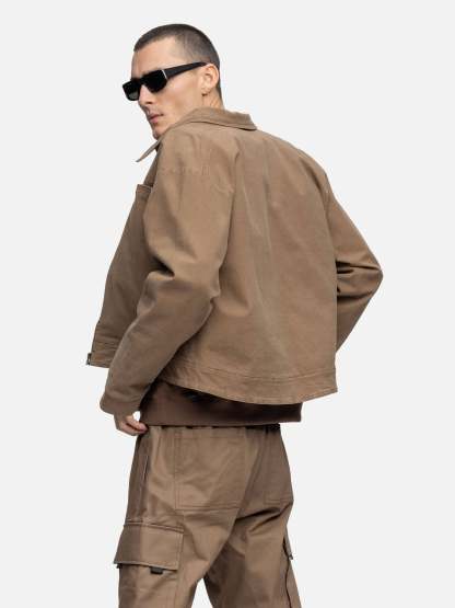 CANVAS JACKET WASHED BROWN