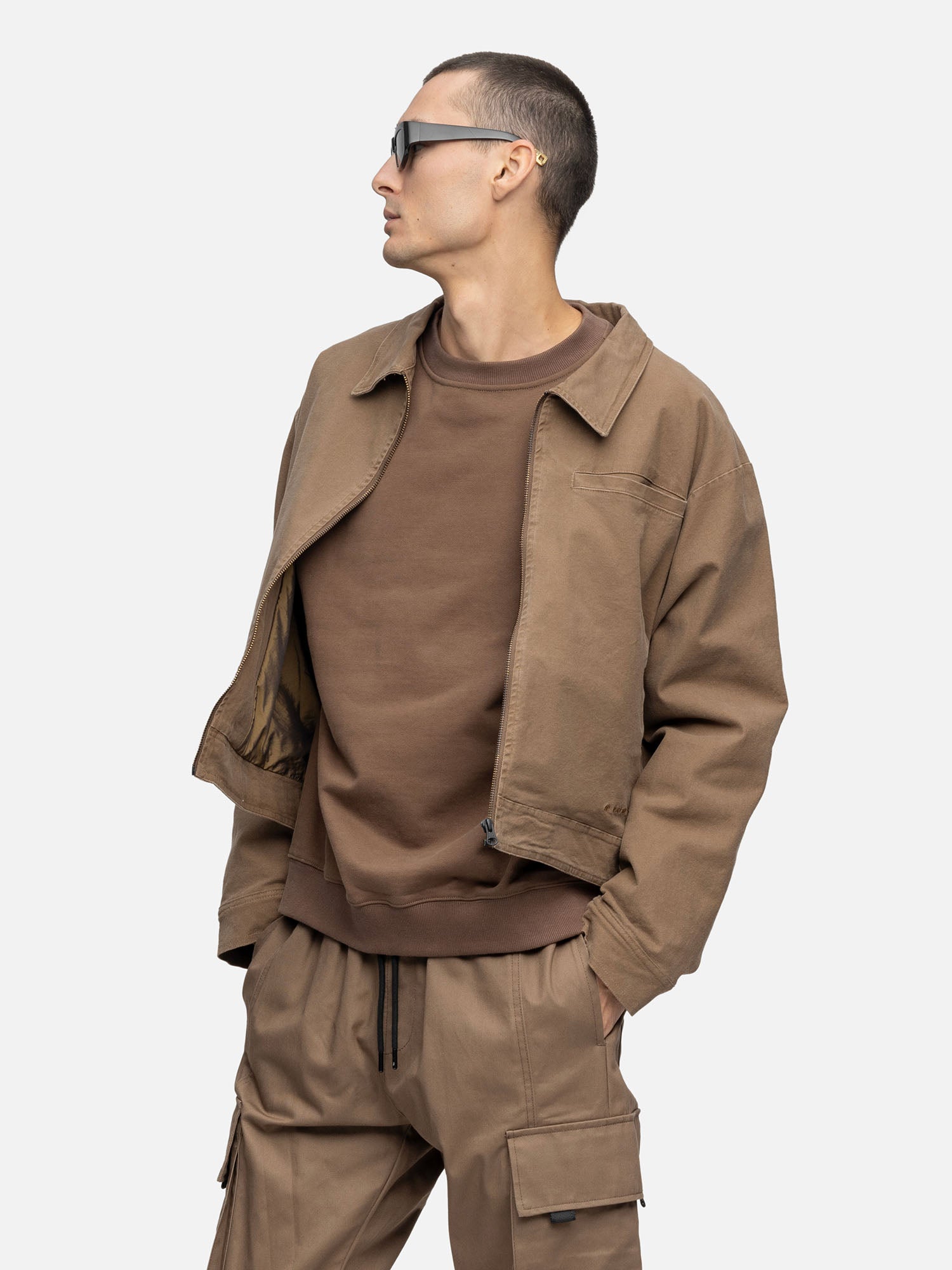 CANVAS JACKET WASHED BROWN