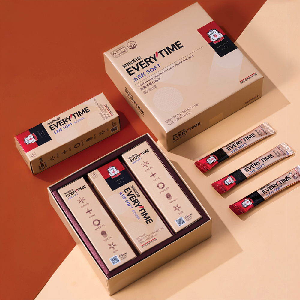 에브리타임 소프트 홍삼 10ml x 30포 + 쇼핑백, 300ml, 2개