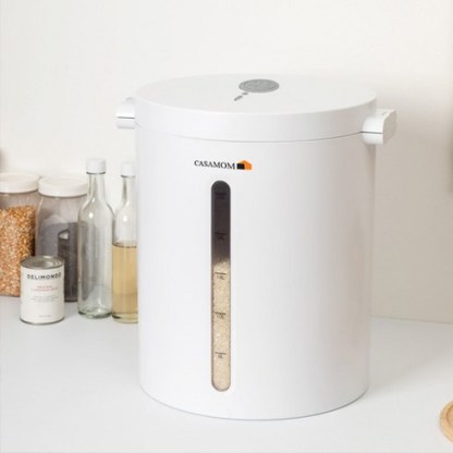 쿠팡공구 33차/ 마이미 진공쌀통[24kg대용량/유무선] 25년+특허기술(트레이+충전식+압축+진공)쌀벌레방지 밥맛보장 신선도유지 쌀통 USB충전 진공밀폐 쌀보관통 저소음 사료보관