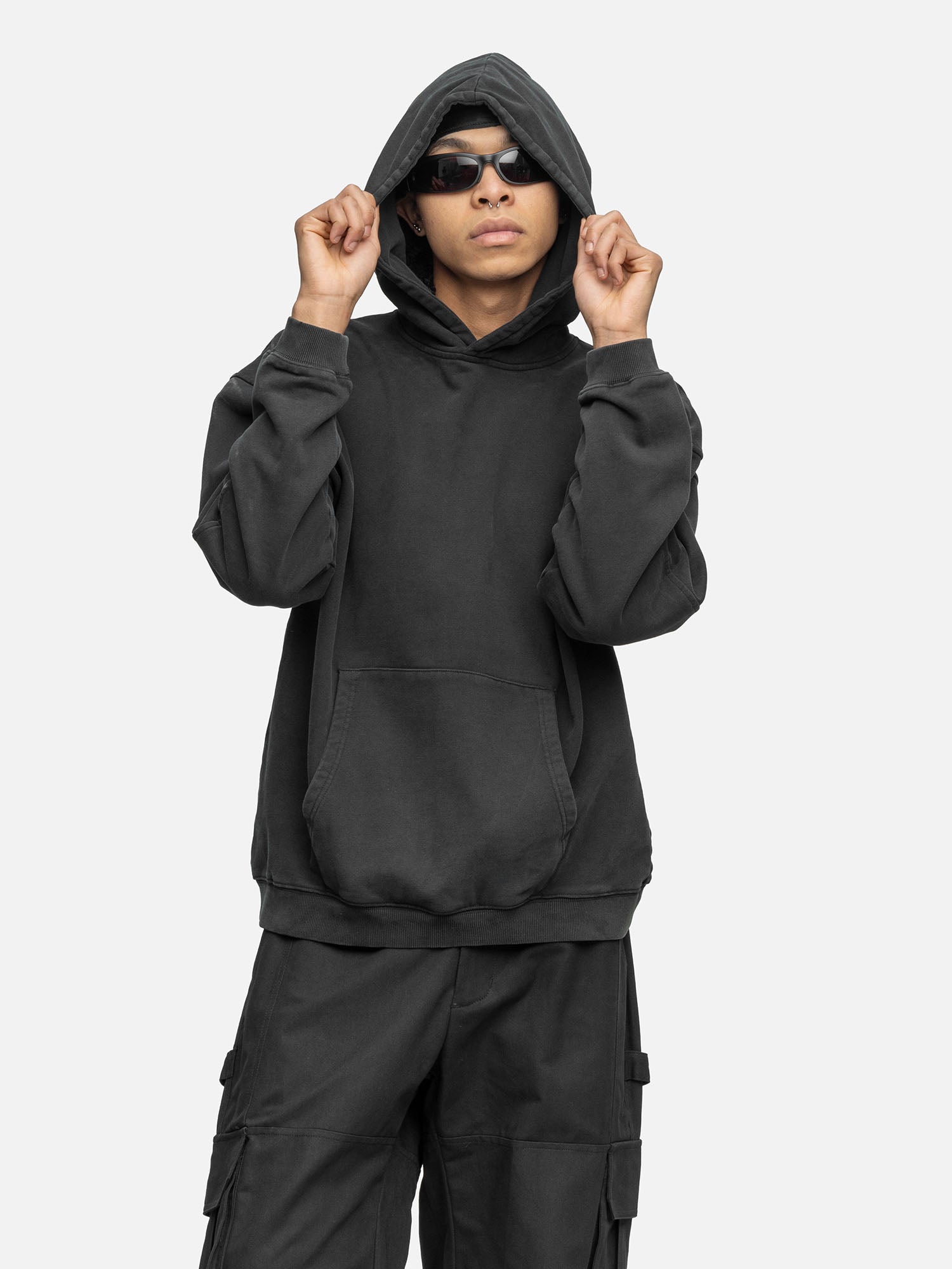 OVERSIZED HOODIE WASHED BLACK