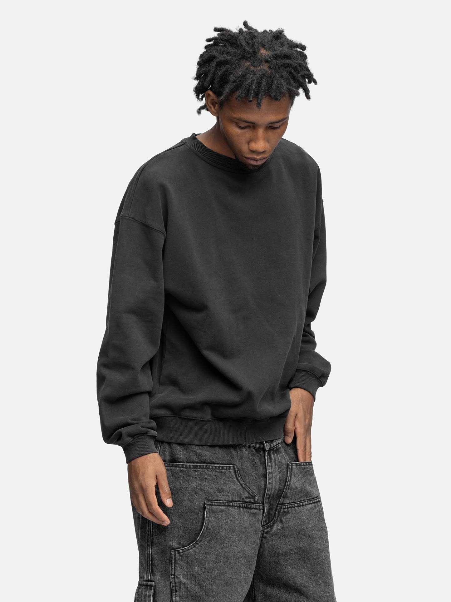 OVERSIZED SWEATSHIRT WASHED BLACK