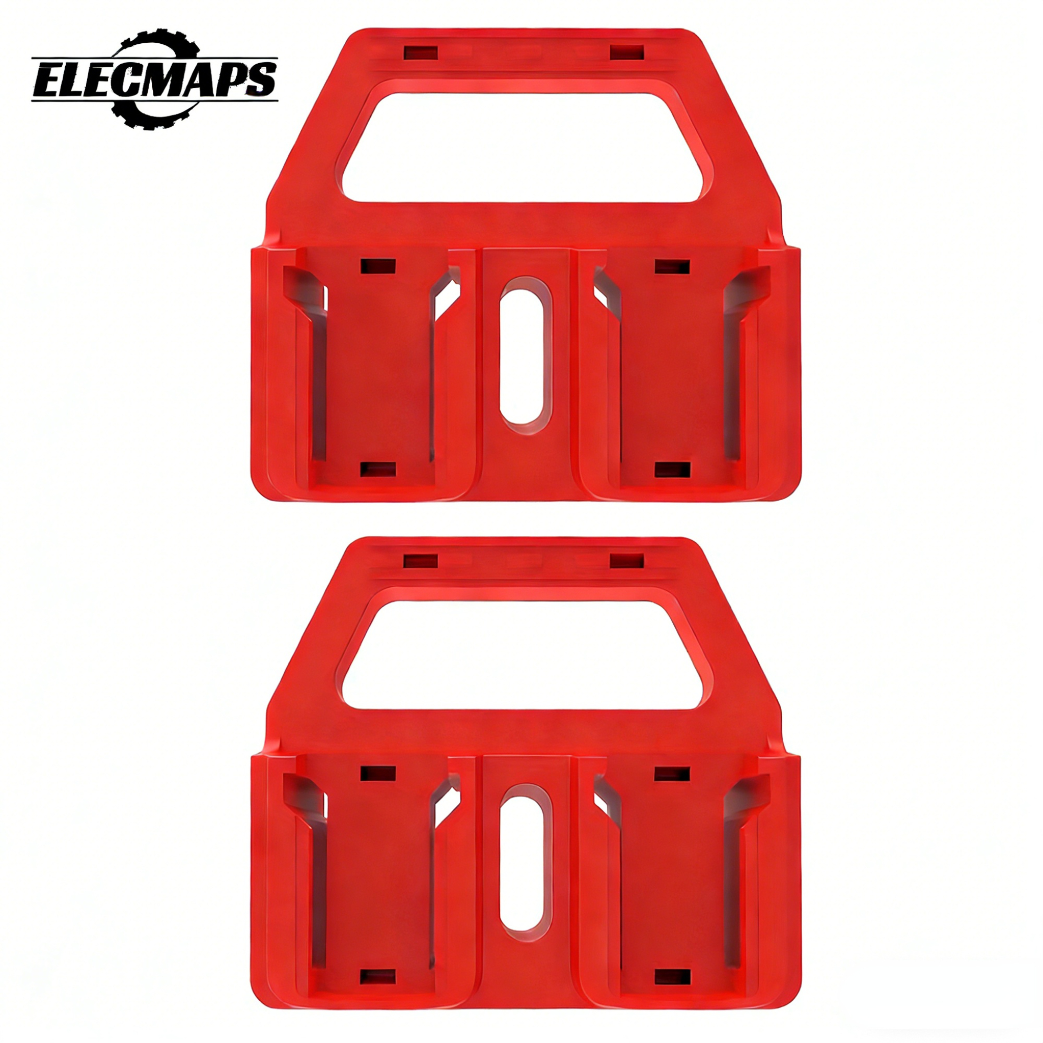 Portable battery storage rack, suitable for M.18 batteries. Features a sturdy construction, is temperature and weather resistant, and is ideal for use in garages and workshops.