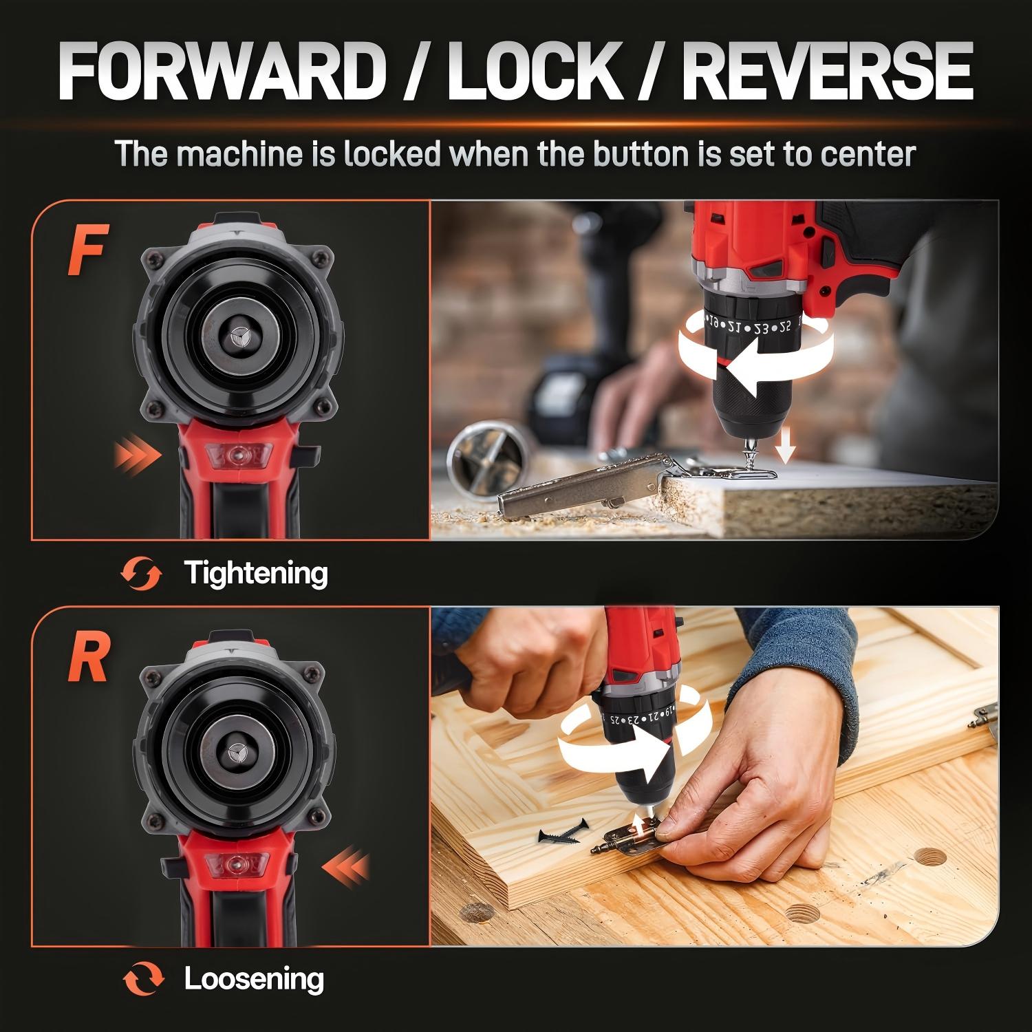 3/8" Brushless Cordless lmpact Drill - Compatible with M18 Battery- , Red/Black Design -Ideal for Drilling & Fastening