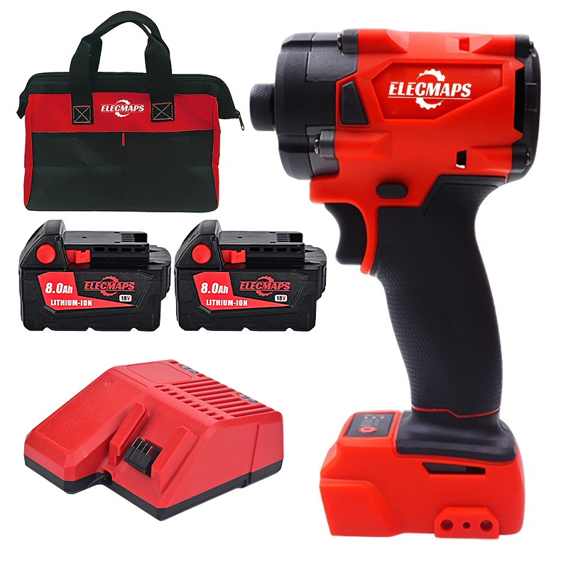 1/4" Brushless Impact Driver - 3,200 RPM & 3,800 IPM , Red and Black